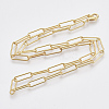 Brass Round Oval Paperclip Chain Necklace Making MAK-S072-05A-G-2