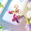 Alloy Resin Butterfly Keychains KEYC-TADJ0002-02G-K-4