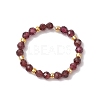 Natural Garnet Beaded Stretch Rings for Women RJEW-JR00868-01-2
