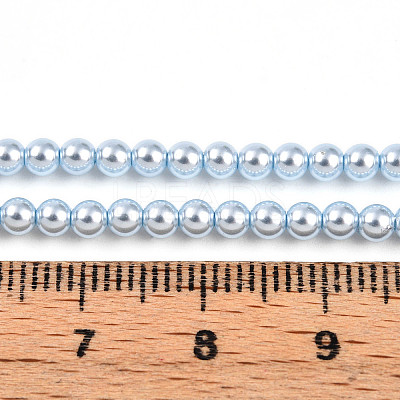Baking Paint Pearlized Glass Pearl Bead Strands HY-N002-3mm-A05-1