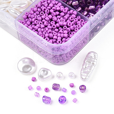 DIY 10 Style ABS & Acrylic Beads Jewelry Making Finding Kit DIY-N0012-05F-1