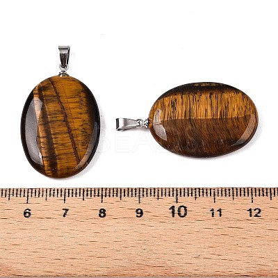 Natural Tiger Eye Pendants G-T138-207F-1