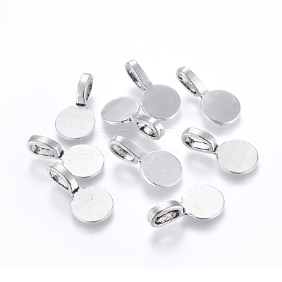 Tibetan Style Alloy Glue On Flat Pad Pendant Bails X-TIBEP-1124-AS-LF-1