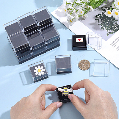 Transparent Plastic Badge Storage Boxes LS-CON-WH0083-017-1