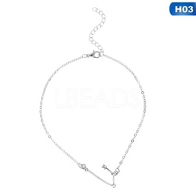 Twelve Constellation Alloy Crystal Rhinestone Link Chain Anklets for Women FS-WG97E4C-13-1