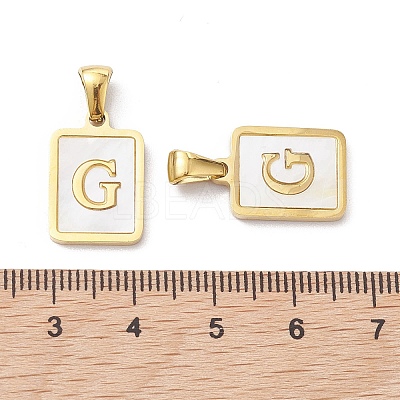 Ion Plating(IP) 304 Stainless Steel Pave Shell Pendants X-STAS-G327-01G-G-1