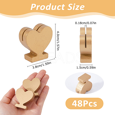 4 Sets Wood Name Card Clip AJEW-FH0009-24B-1