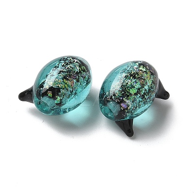 Handmade Foil Lampwork Beads Strands FOIL-Z001-04H-1