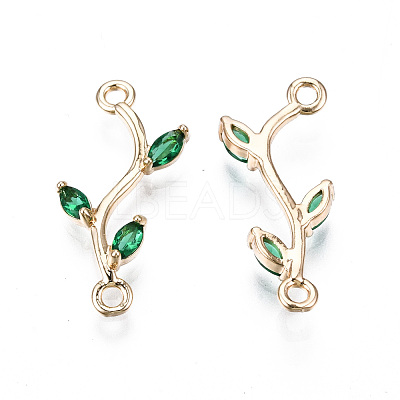 Brass Micro Pave Cubic Zirconia Links Connectors KK-S359-156C-RS-1