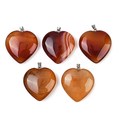 Natural Red Agate Pendants G-S364-006G-1