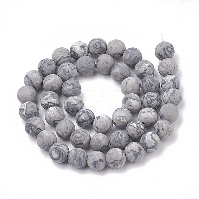 Natural Map Stone/Picasso Stone/Picasso Jasper Beads Strands G-T106-222-1