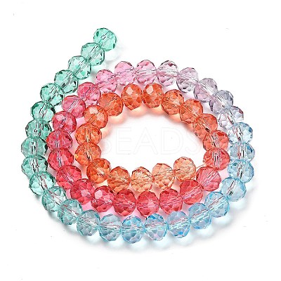 Transparent Painted Glass Beads Strands X1-DGLA-A034-T8mm-A11-1