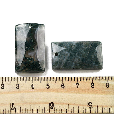 Natural Moss Agate Pendants G-H007-04-1