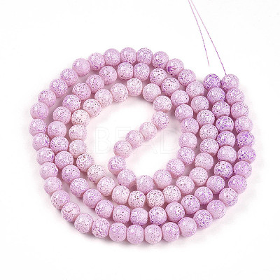 Transparent Baking Paint Glass Beads Strands DGLA-N009-8mm-02-1