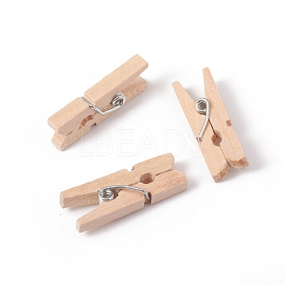Natural Wooden Craft Pegs Clips WOOD-E010-02E-1