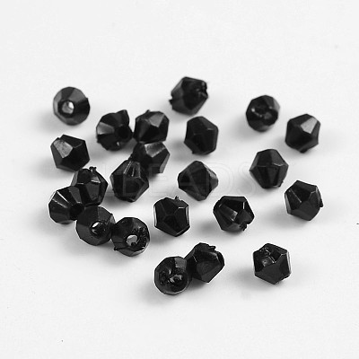 Faceted Bicone Transparent Acrylic Beads DBB4mm10-1