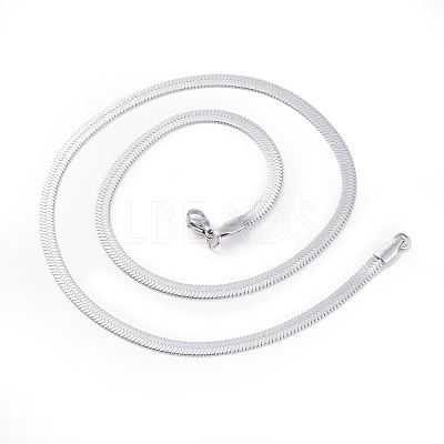 Non-Tarnish 304 Stainless Steel Snake Chains Necklaces NJEW-O058-29P-1