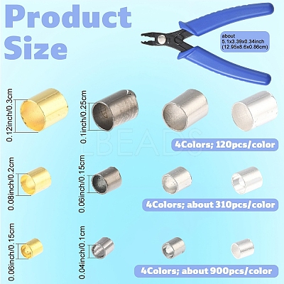 Tube Brass Crimp Beads DIY-YW0017-13-1