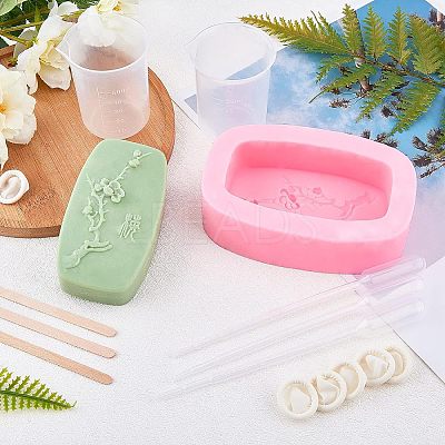 DIY Plum Blossom Branch Silicone Fondant Molds Kits DIY-OC0002-90-1