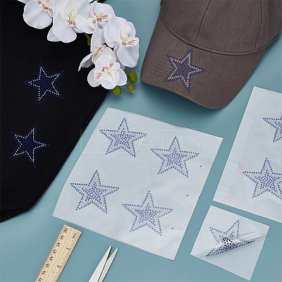 Star shape Glass Hotfix Rhinestone DIY-WH0558-99A-1