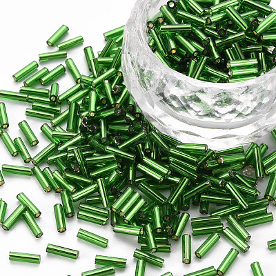 Plated Glass Bugle Beads SEED-S046-01B-27-1