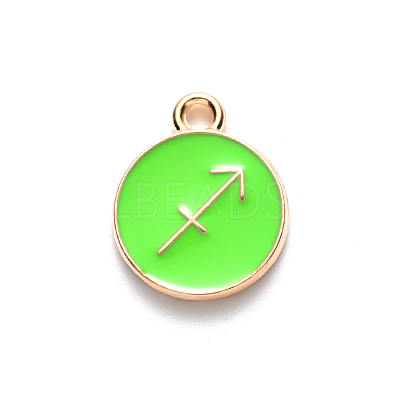 Alloy Enamel Pendants X-ENAM-S124-01B-06F-1