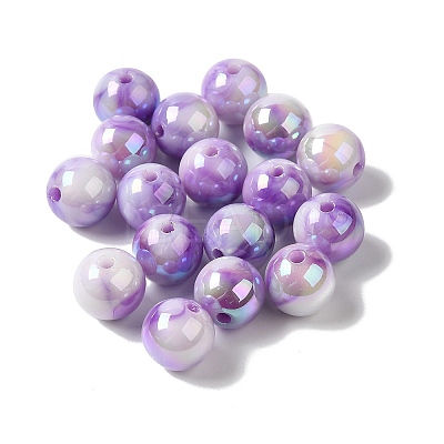 Opaque Two-tone Acrylic Beads OACR-G015-04-1