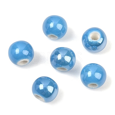 Glazed Porcelain Beads PORC-D001-8mm-12-1