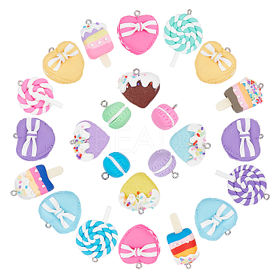 Handmade Polymer Clay Pendants CLAY-SC0001-06-1