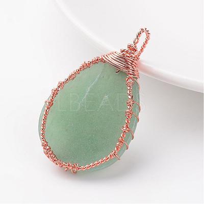 Natural Green Aventurine Pendants G-K122-02RG-1