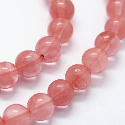 Cherry Quartz Glass Beads Strands G-I199-28-10mm-1