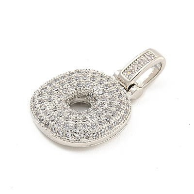 Brass Micro Pave Clear Cubic Zirconia Pendants KK-B099-01P-O-1