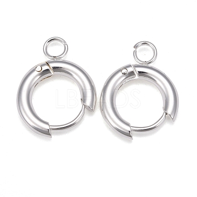 201 Stainless Steel Huggie Hoop Earring Findings STAS-P283-01A-S-1