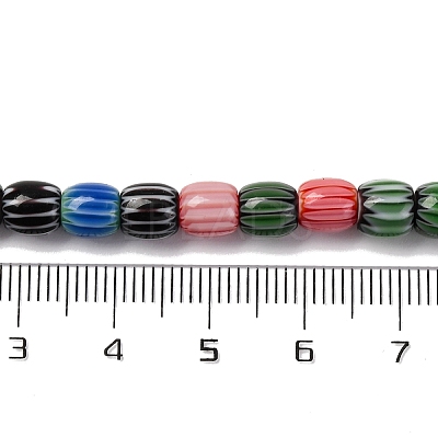 Handmade Lampwork Chevron Beads Strands X-LAMP-K041-01A-03-1