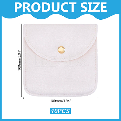 10Pcs Velvet Jewelry Storage Bags with Snap Button ABAG-HY0001-17C-1