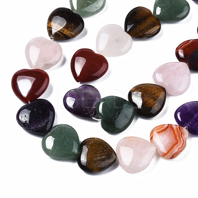 Natural Green Aventurine & Rose Quartz & Red Agate & Tiger Eye & Amethyst Beads Strands G-S364-096-1