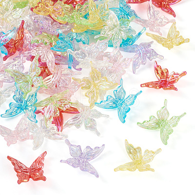 70Pcs 7 Colors Transparent Acrylic Beads OACR-TA0003-44-1