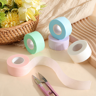 5 Rolls 5 Colors Non-woven Fabrics Adhesive Eyelash Extensions Tape AJEW-GF0010-52-1