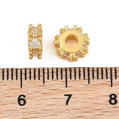 Brass Pave Clear Cubic Zirconia Beads CU-CBA6A75-19B-G-1