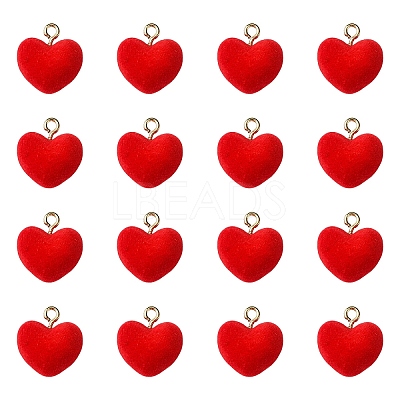 50Pcs Flocky Acrylic Pendants FIND-YW0007-11-1