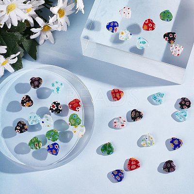 80Pcs 8 Style Handmade Millefiori Lampwork Beads Strands LAMP-SC0001-20-1