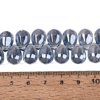 Electroplate Baking Paint Transparent Glass Beads Strands GL-N005-02A-C07-1