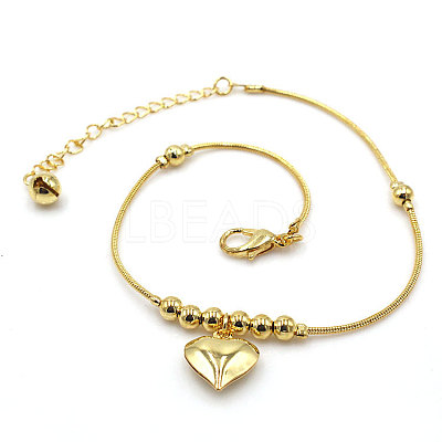 Heart Brass Charm Anklets for Women FS-WG07704-01-1