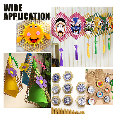 10Pcs 5 Colors DIY Woven Bamboo Network FIND-PH0005-35-1