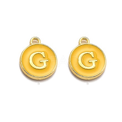 Golden Plated Alloy Enamel Charms LS-ENAM-Q437-13G-1