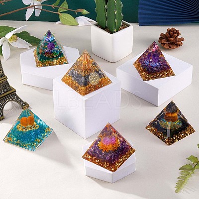 Natural Black Stone Crystal Pyramid Decorations JX072A-1