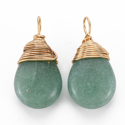 Natural Green Aventurine Pendants G-S359-294B-1