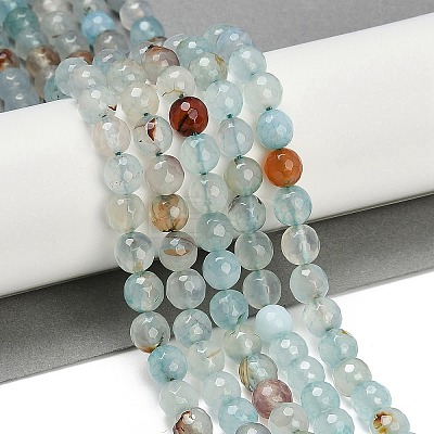 Natural Agate(Dyed & Heated) Beads Strands G-G079-A08-03-1