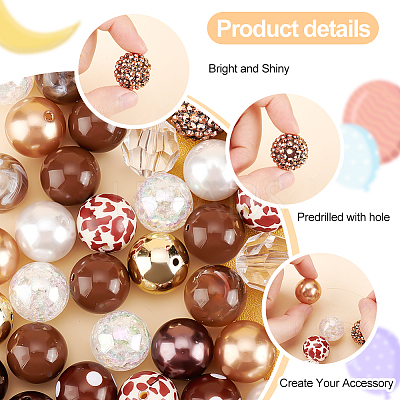 1 Set Mixed Style Acrylic Round Beads Sets SACR-PH0001-52K-1
