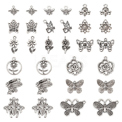 30Pcs 15 Style Tibetan Style Alloy Pendants FIND-TA0002-88-1